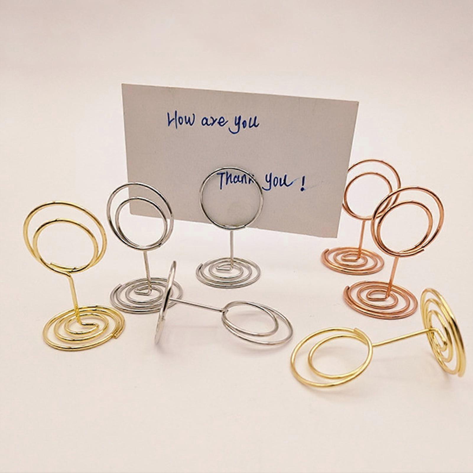 Hesroicy 10 Compact Geometric Round Memo Holders - Small Table Card Holders for Home Office