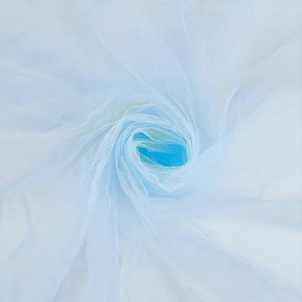 2.2 Yards Light Blue Tulle Fabrics 1.8 Yards Wide Chiffon Sheer Crepe Fabric Chinlon Tulle 0.1mm Thick Gauze Mesh Bolt Net for Wrapping DIY Sewing Cra
