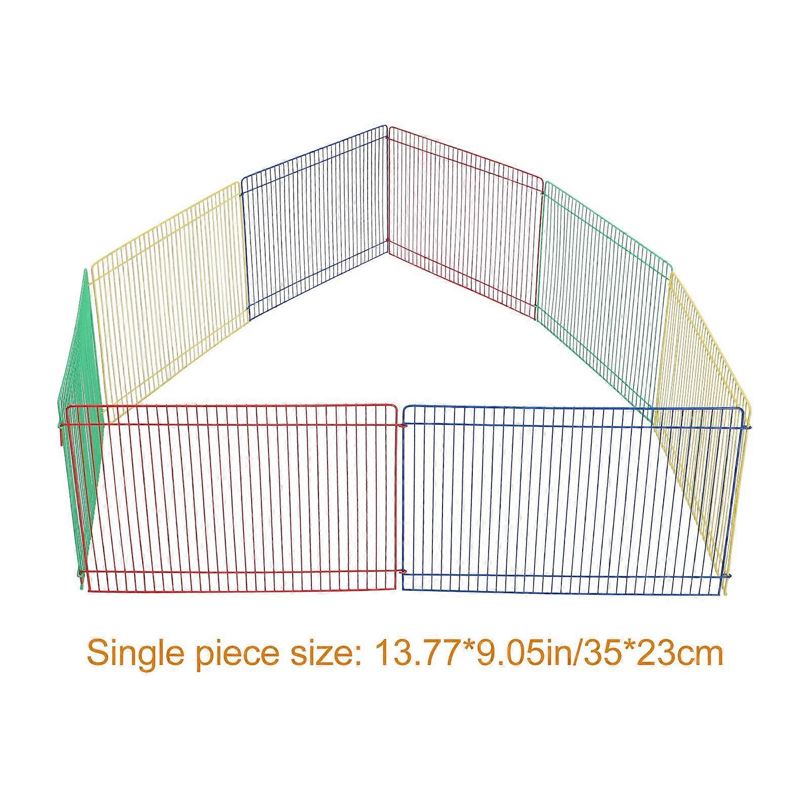 גדר תיל ברזל לפאנלים לחיות מחמד קטנות לארנבות, סט של 8 יחידות