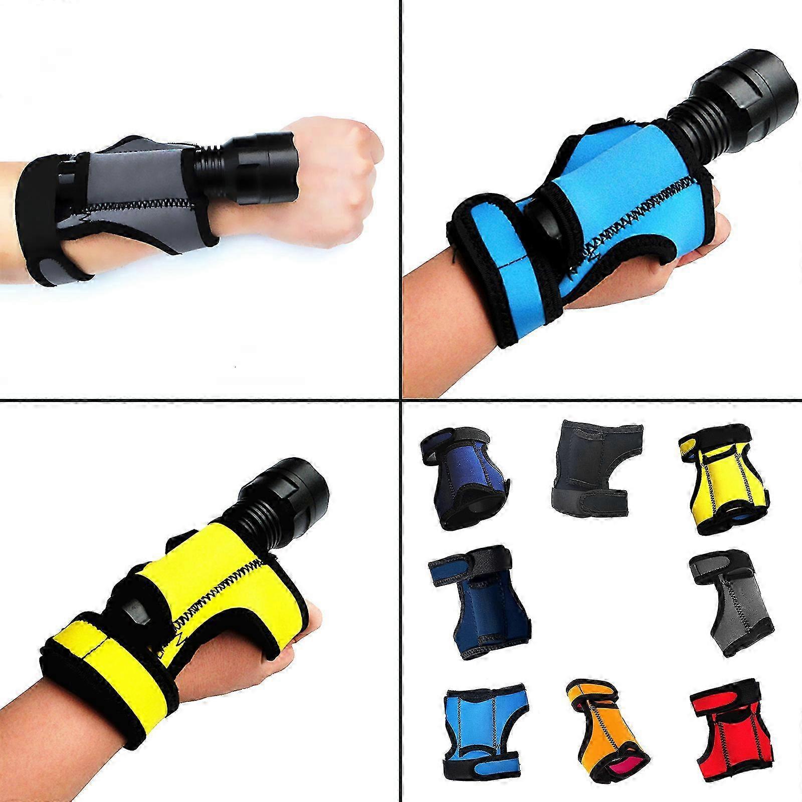 Wrist Strap for Flashlight Hand Arm Mount Flashlight Strap Adjustable Flashlight Glove Holder Hands Frees Torch Glove Blue