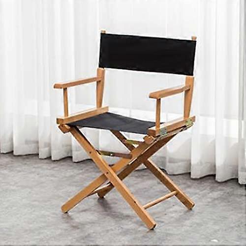 Lightweight Portable Folding Director's Chair For Makeup Artists, 44cm Seat Height, Black, Event And Photoshoot Seating