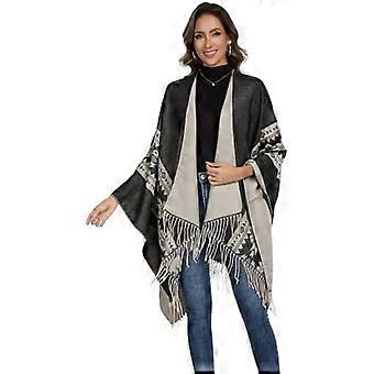Eleganter Strickcape, offener Poncho, Schal, Decke, Cardigan, Mantel für Damen – ideal für Frühling, Herbst und Winter (szrh1232)