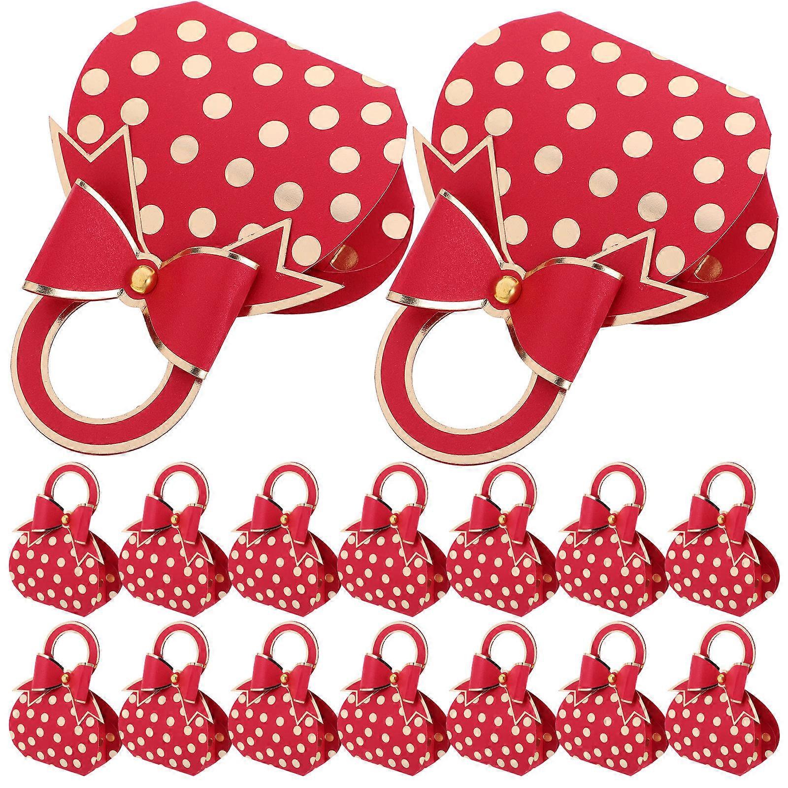 50Pcs Red Candy Boxes for Candy Storage Elegant Paper Handbag Gift Boxes