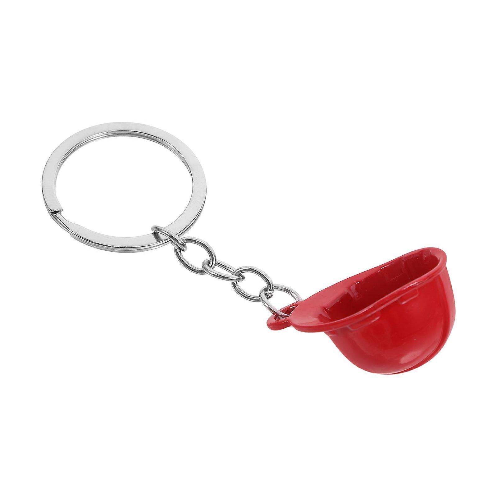 Fire Keychain for Decoration 4Pcs Construction Hat Keychains in Red