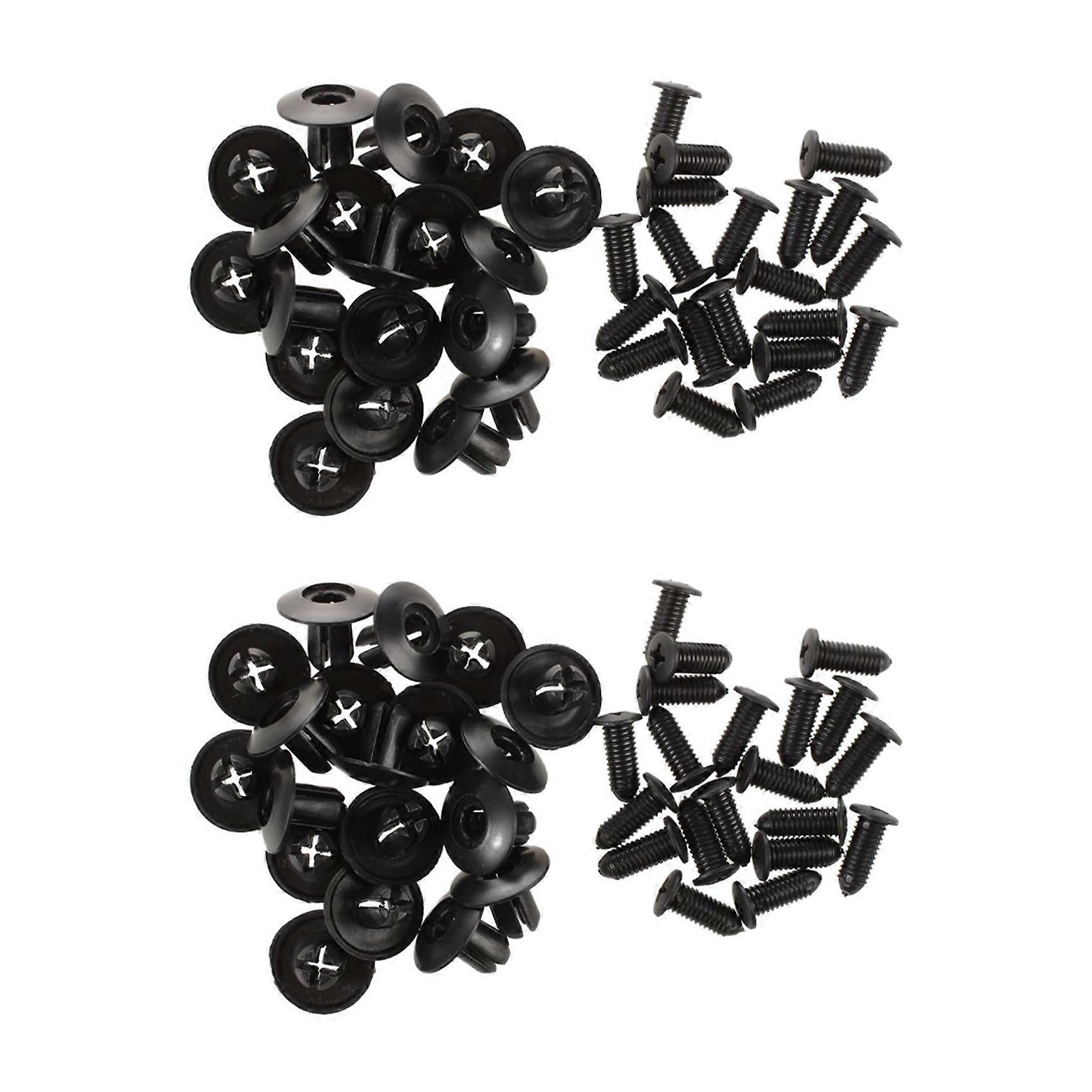 40 Pcs 8mm Hole Push in Expanding Screw Panel Clips Plastic Rivet Black