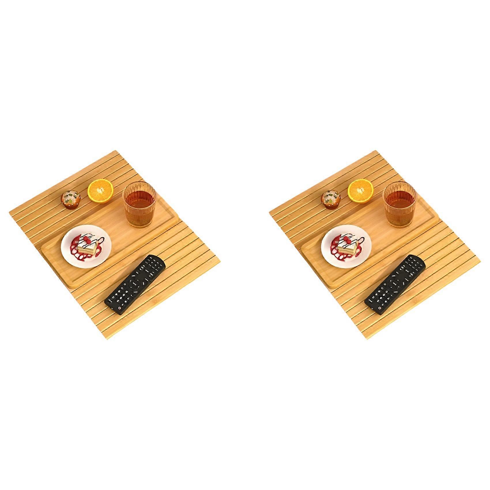2X Sofa Tray Sofa Armrest Snack Storage Tray Sofa Shelf Tray