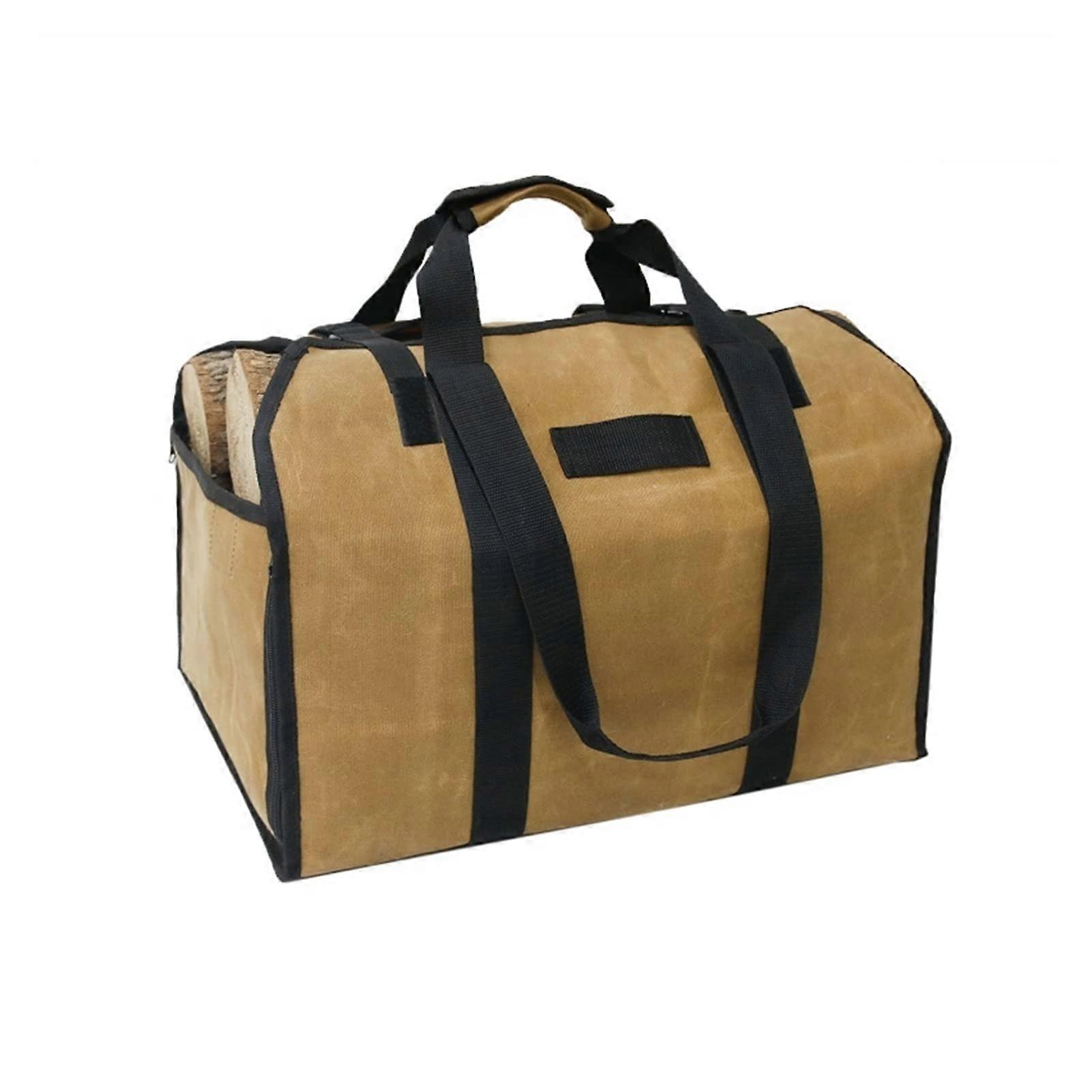 Firewood Carrier Bag Large Capacity Durable Canvas Log Tote with Comfort Handles for Camping