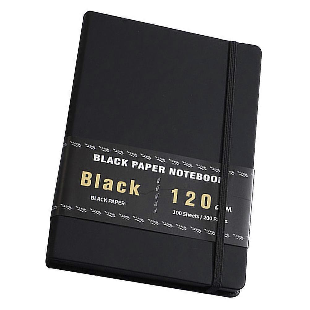 Black Notepad For Artistic Expression A5 Size 200 Pages Rectangular Shape Great For Sketching 1Set