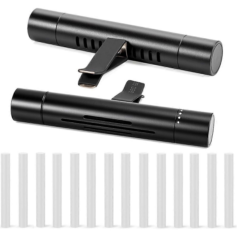 2 Pack Car Essential Oil Diffusers with 15 Refill Sticks, Vent Clip Air Freshener for Automotive, Aroma Scent Diffuser