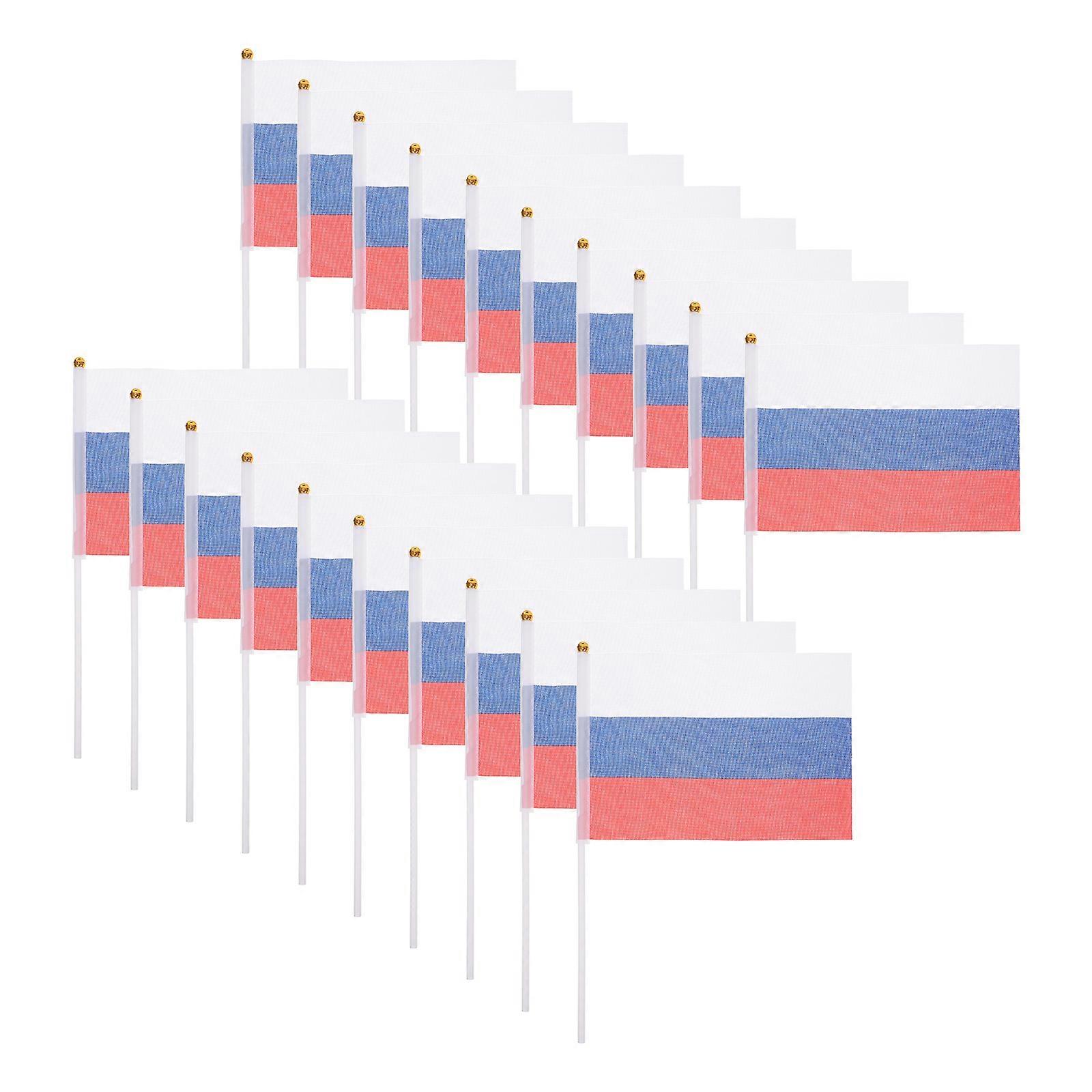 Russian Flag Wand Mini Flags for Party Use 20Pcs Hand Held Set