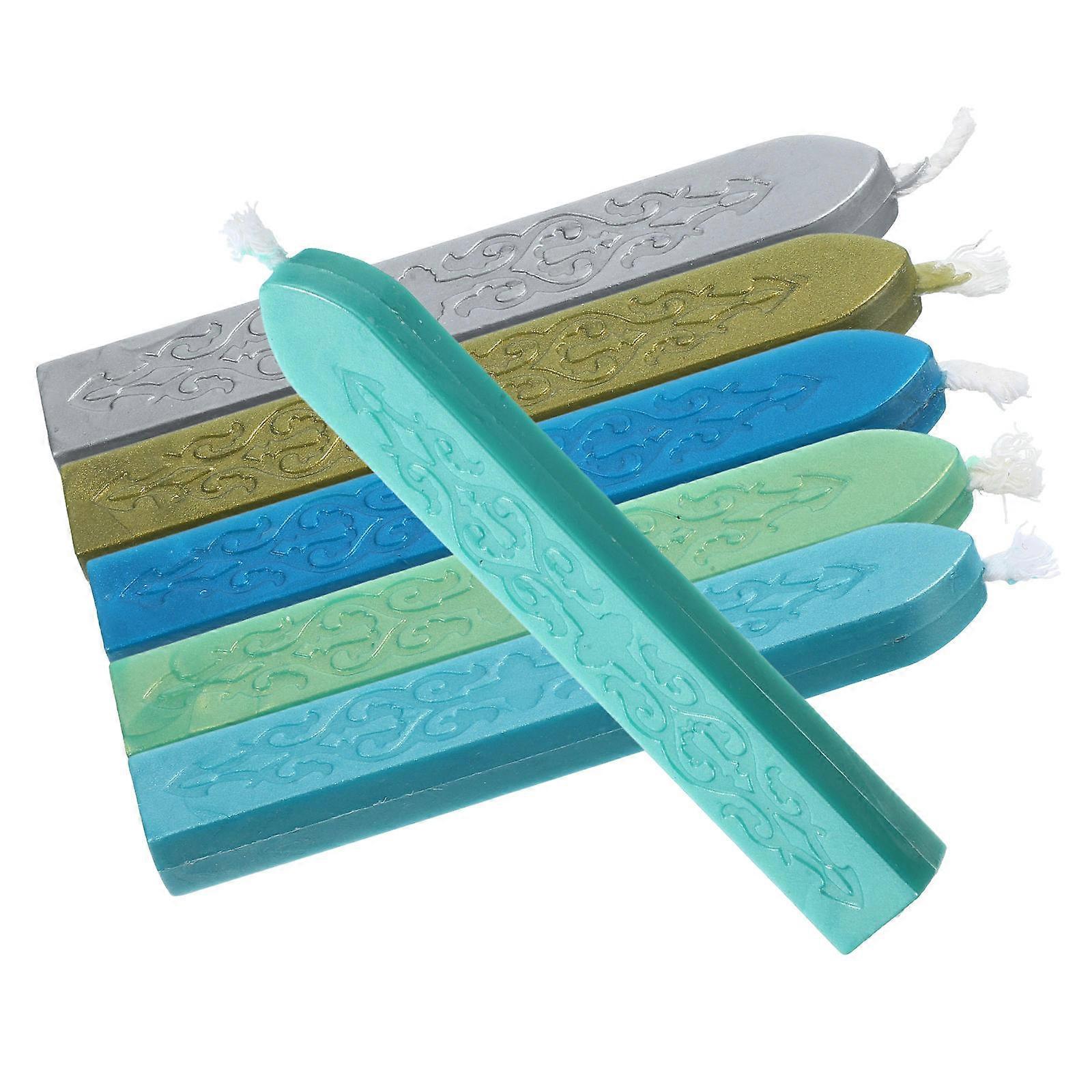 Wax Sticks for Cards Invitations and Letters Assorted Color Natural Wax for Diy Use 6Pcs