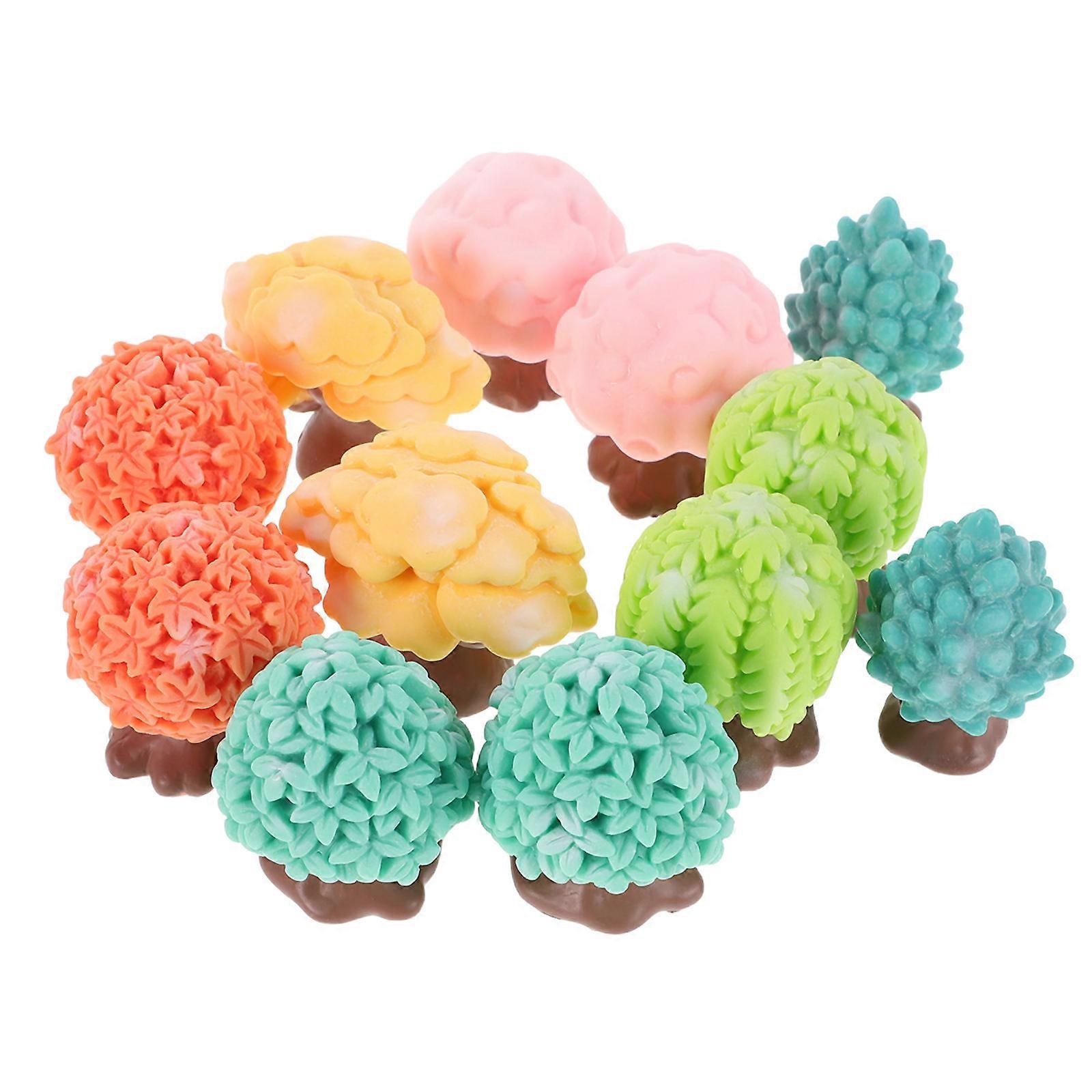 Fake Trees For Projects Miniature Creative Landscape Office Space Window Sill Realistic Design 12Pcs