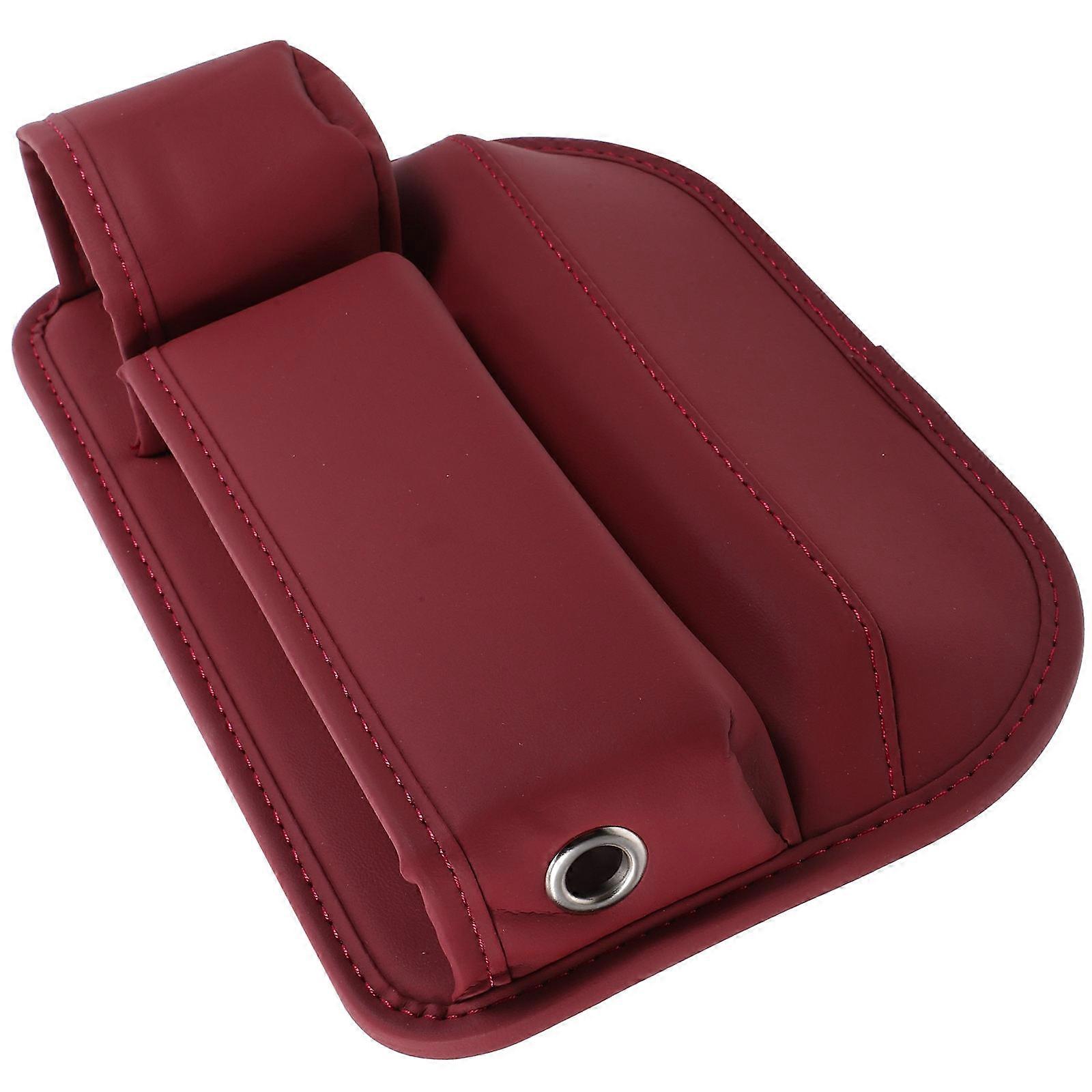 Dark Red Car Seat Side Organizer for Storage in PU Material