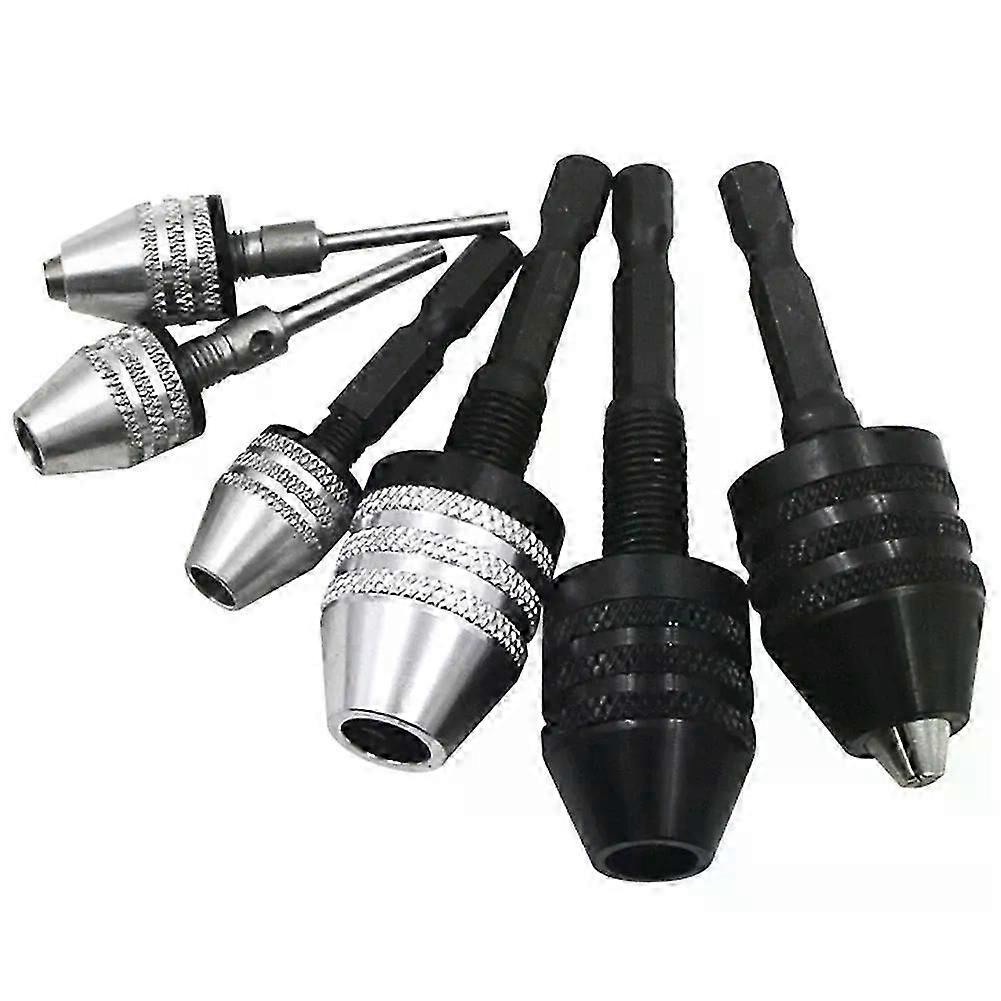 Mini Keyless Drill Chuck 03-8mm Self-Tighten Electric Drill Bits Collet Fixture Tools 1/4 Hex Shank Quick Change Converter