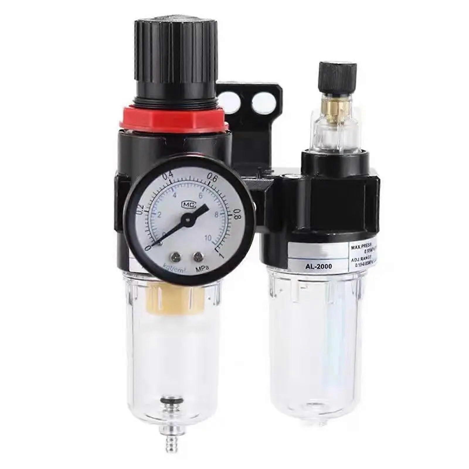 AFC2000 G1/4 Air Compressor Filter Regulator with Oil Water Separation and Adjustable Pressure Control AFR2000 AL2000