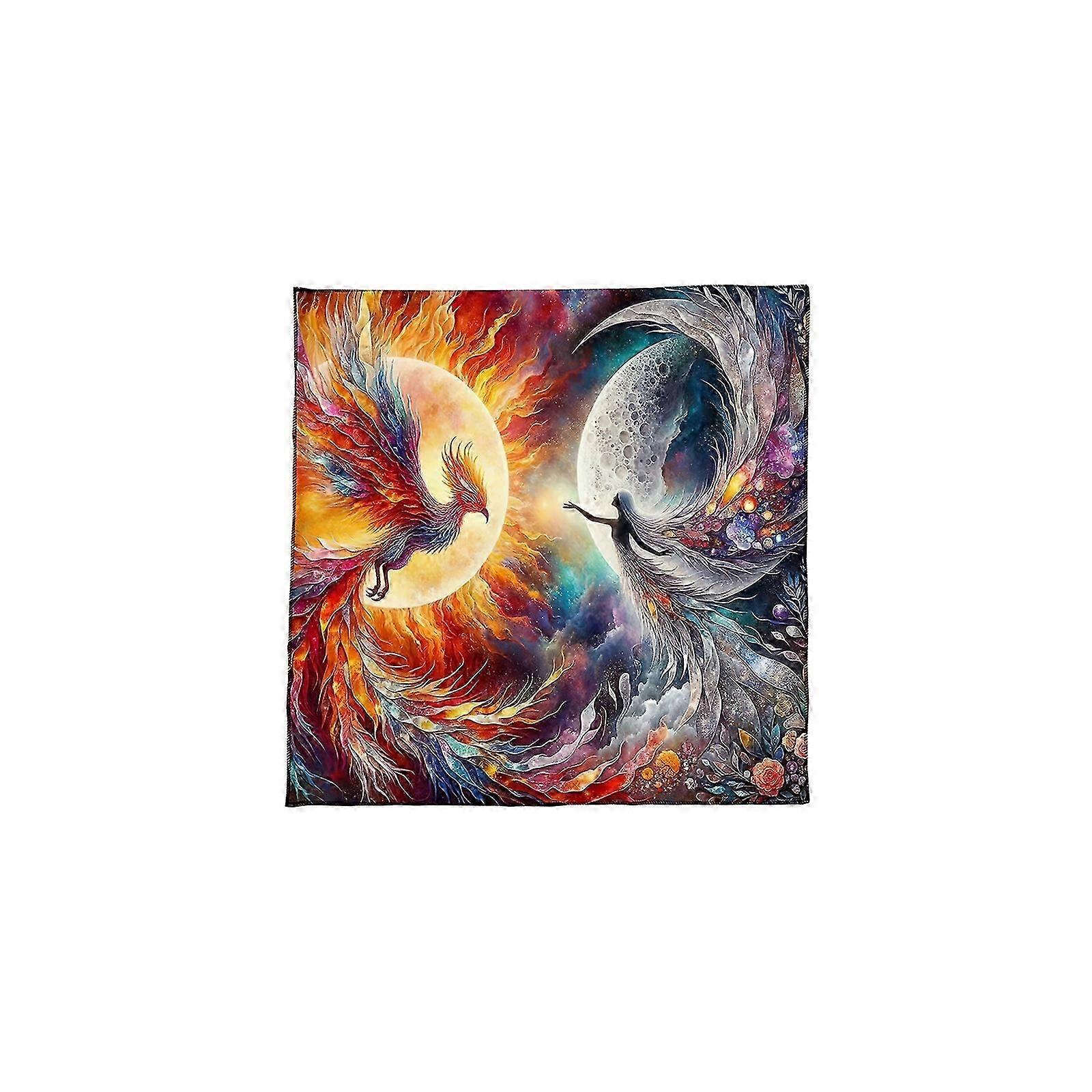 Tarot Phoenix Goddess Altar Cloth Divination Table Cover 60x60cm