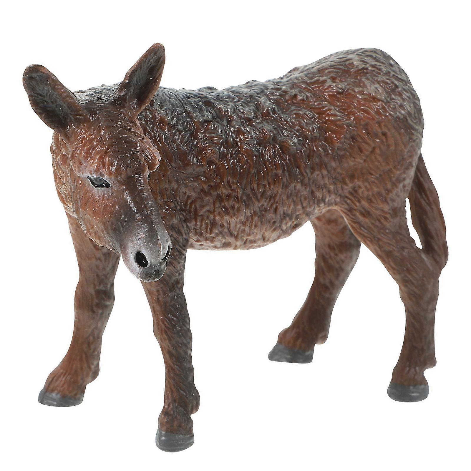 Realistic Simulation Donkey Figurine Plastic Simulated Animal Model Artificial Donkey Model