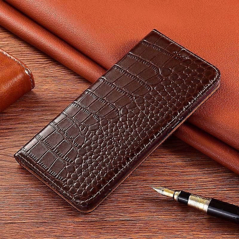 Case For Iphone 13 Crocodile Pattern-brown Leather Flip No4119