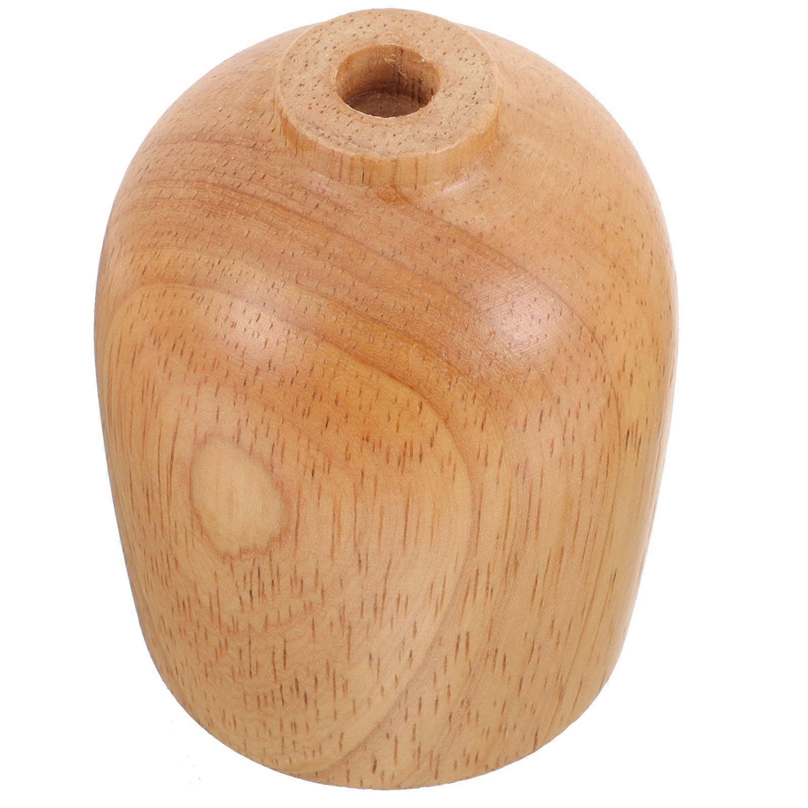 E27 Lamp Holder Cup in Solid Wood for Decor Brown Finish