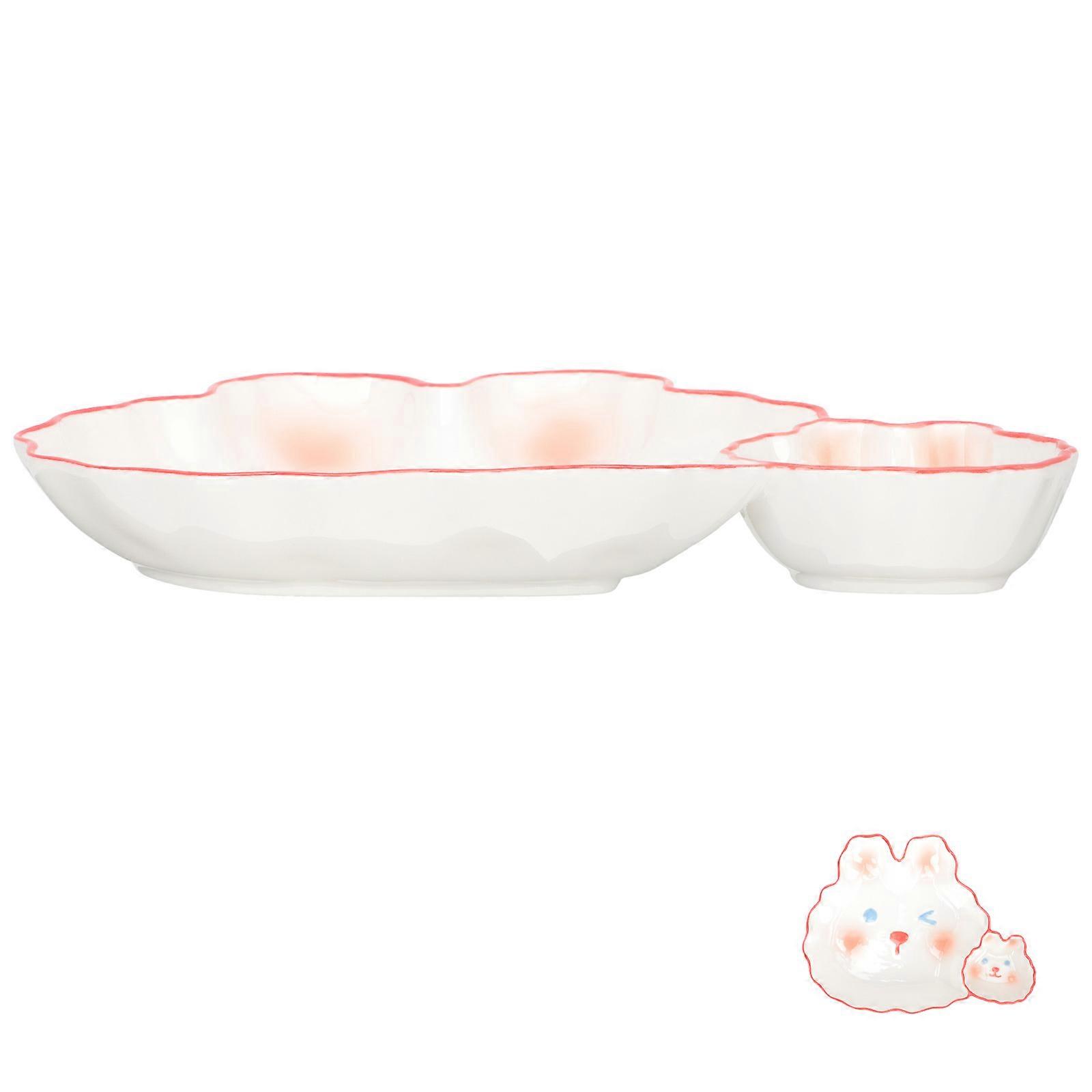 Children's Multi-Color Ceramic Dumpling Plate for Household Food Serving