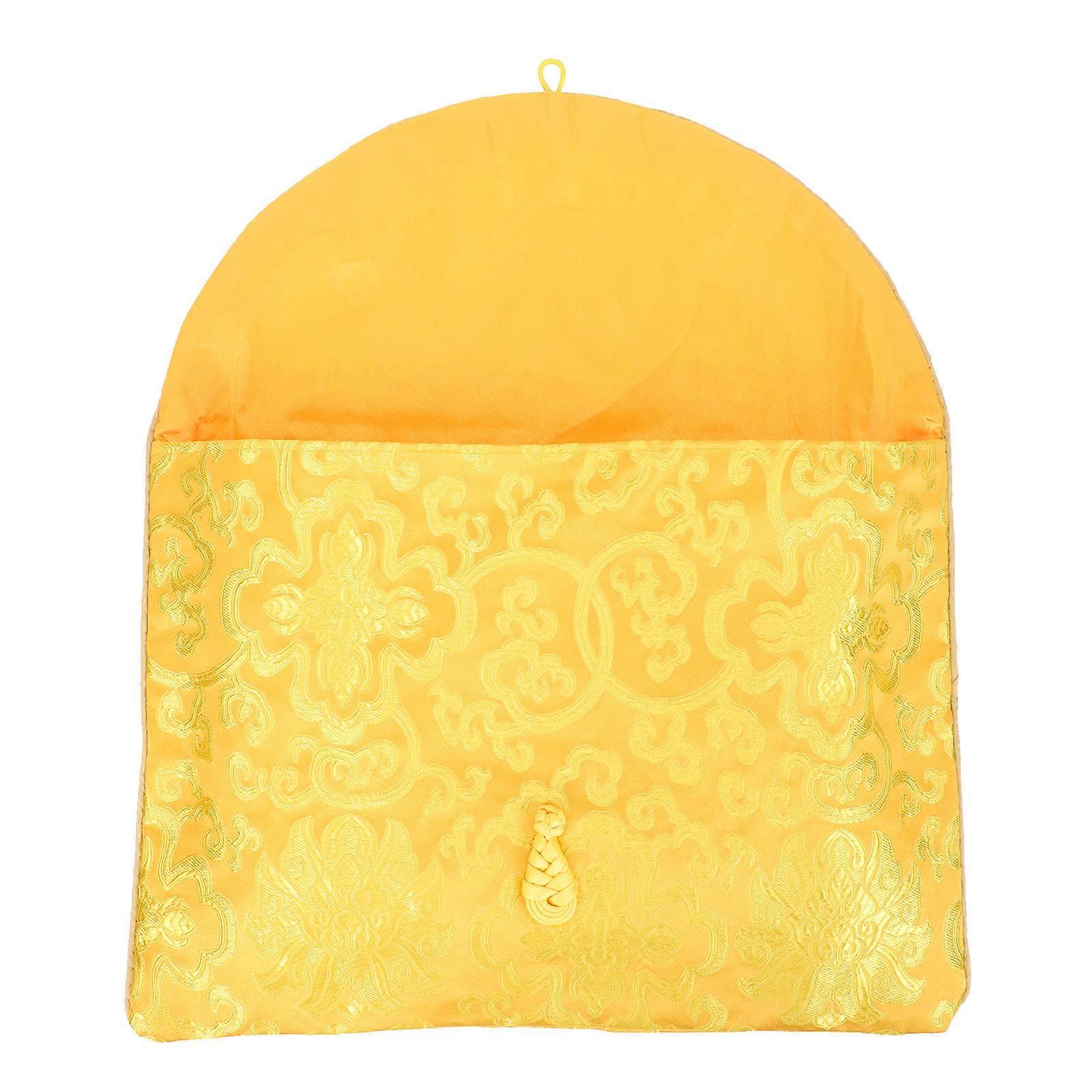 Blue Silk Brocade Multi-Function Envelope for Storage with Knot Closure