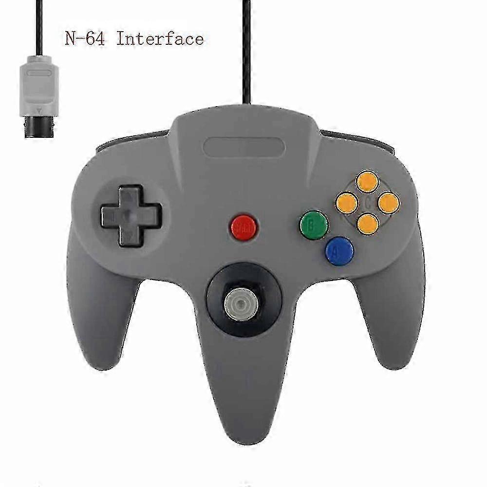 25-26 2 Pack Classic Wired N64 Controller Retro Games 64-bit Gamepad Joystick Replacement Controller - G