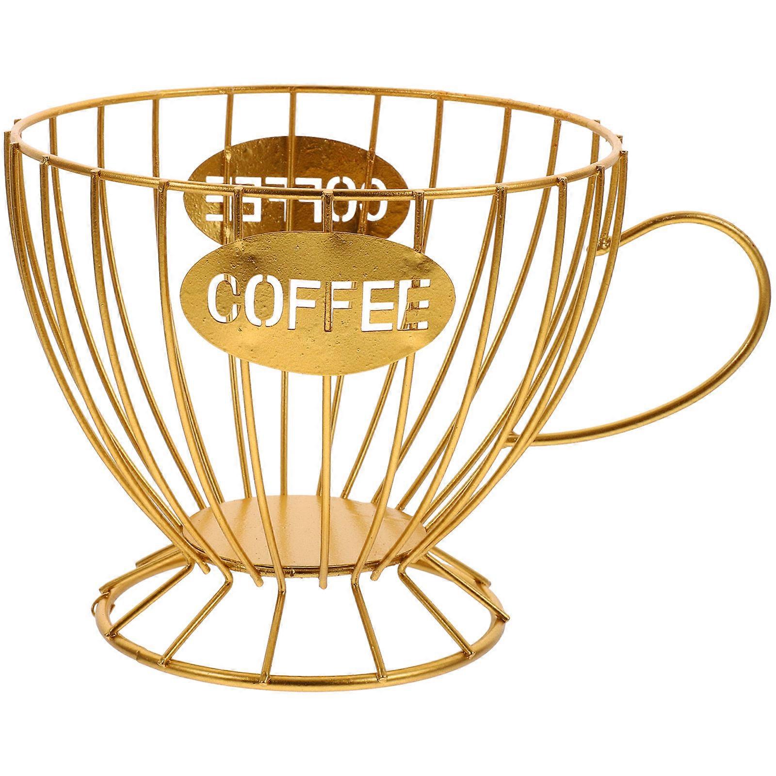 Iron Coffee Basket Storage Holder for Kitchen Storage Use