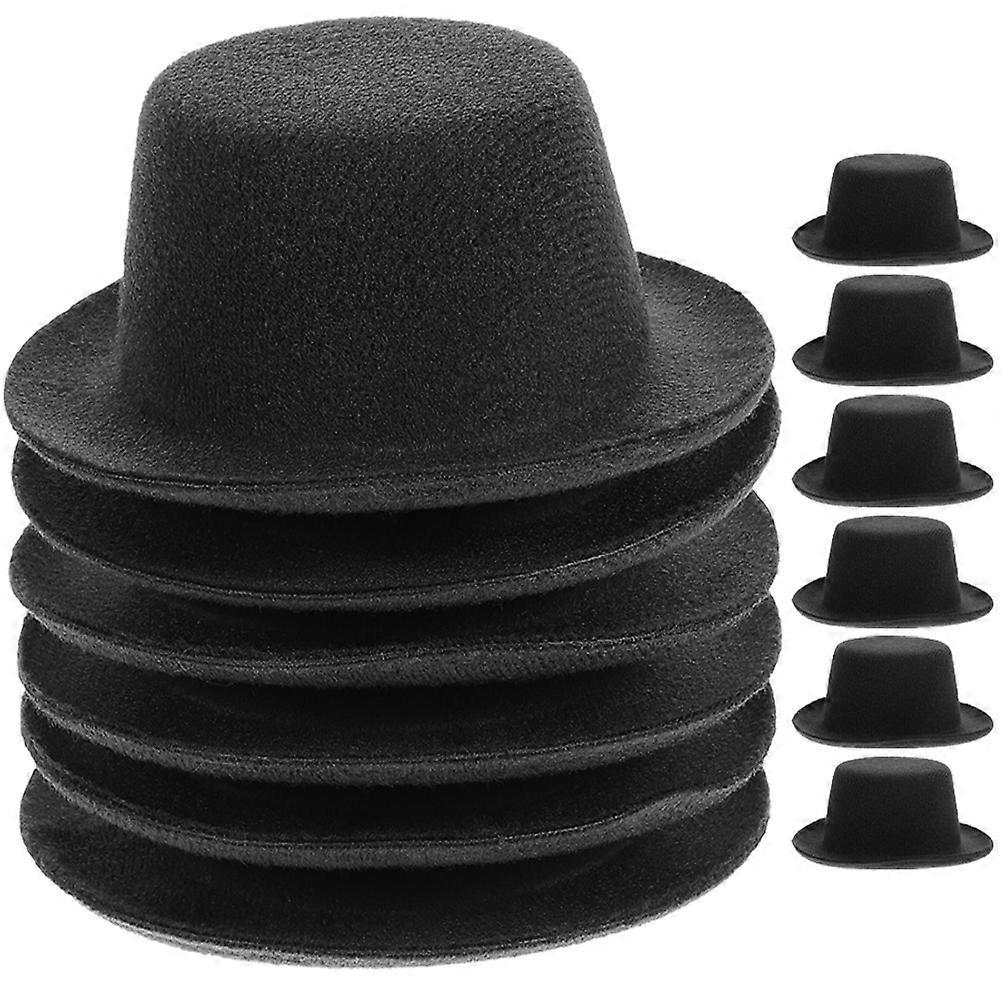 Black Miniature Cowboy Hat Accessories for Doll Use 12Pcs Set