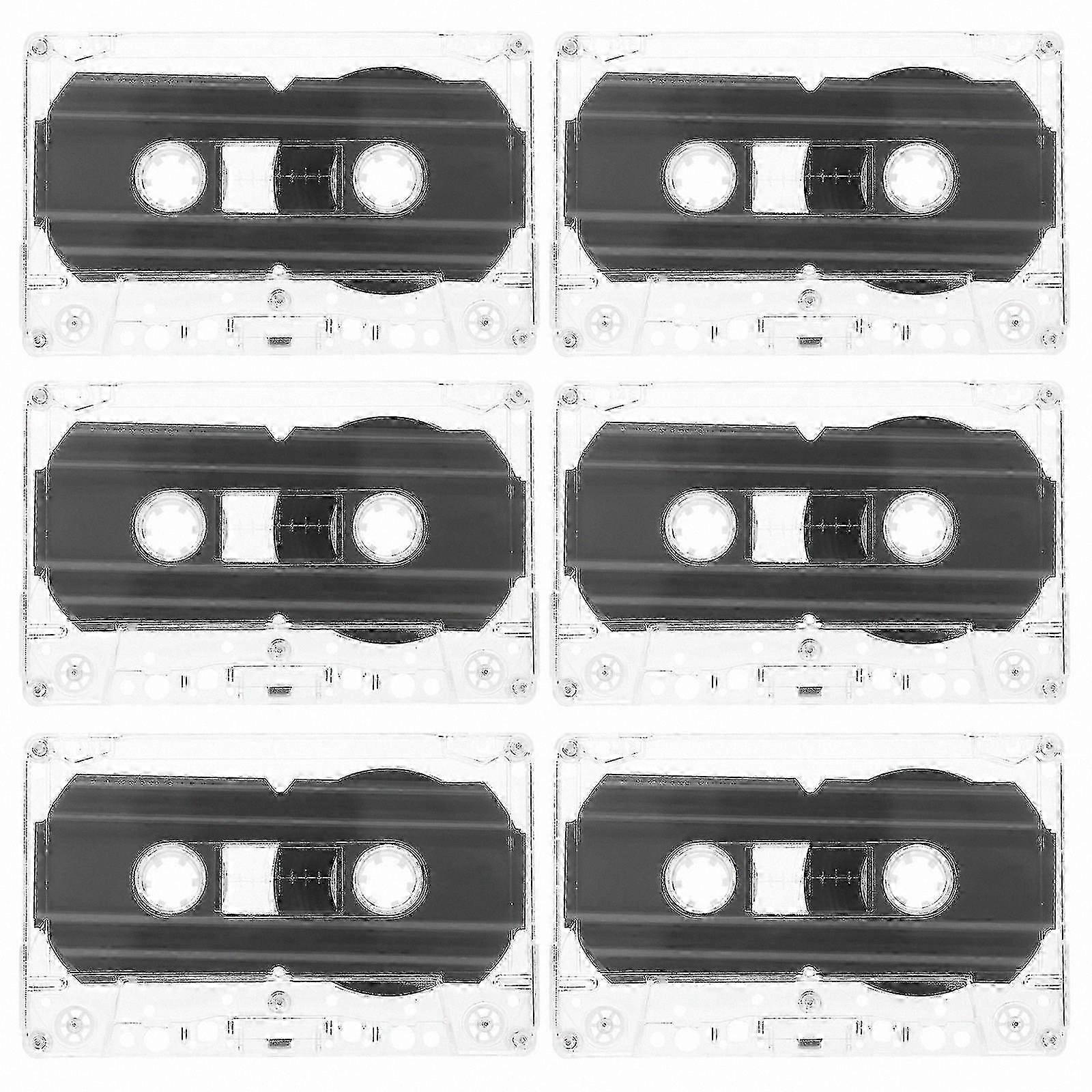 6-Pack 60-Minute Blank Audio Cassette Tapes for Recording