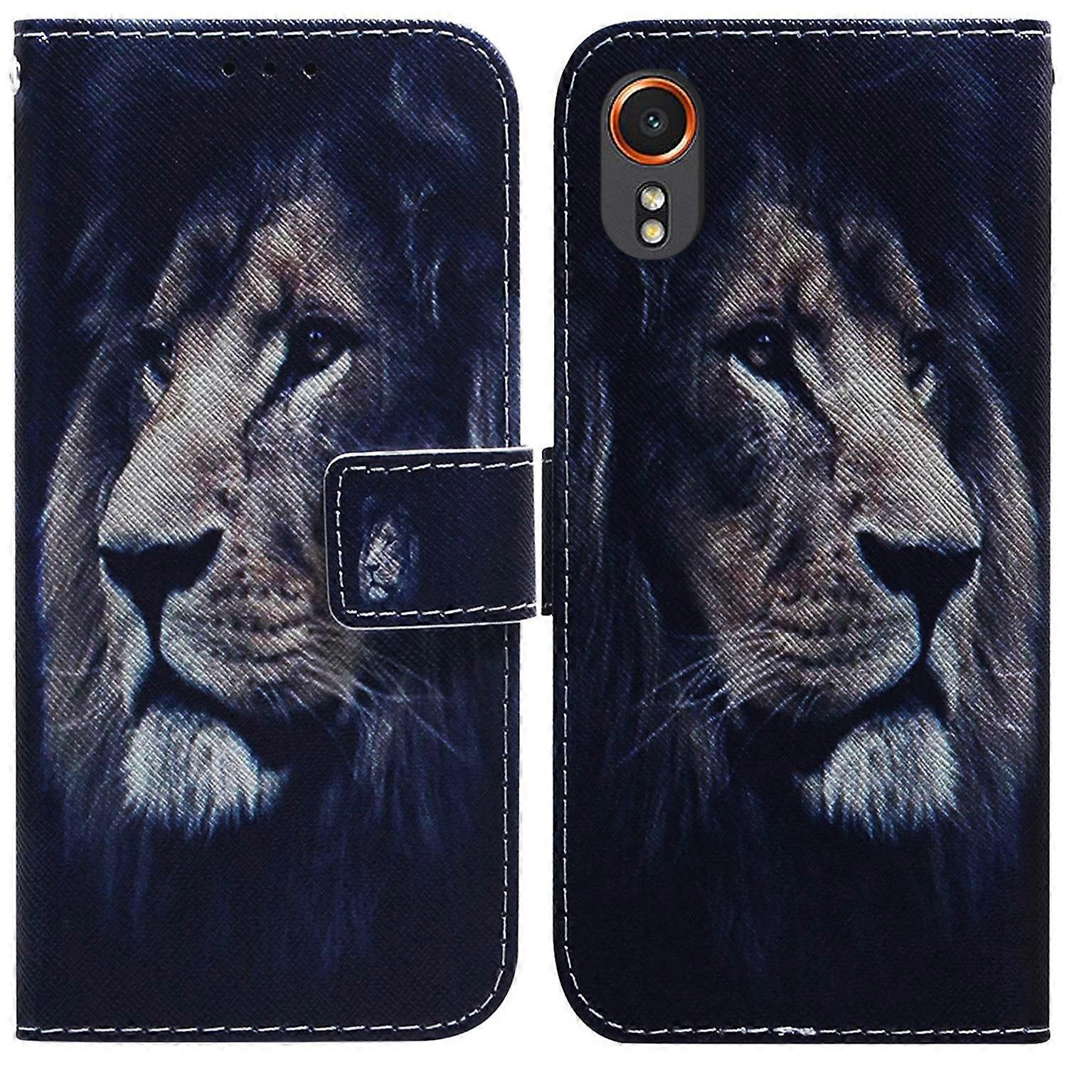For Samsung Galaxy Xcover7 Case PU Leather Pattern Magnetic Clasp Stand Function Phone Cover