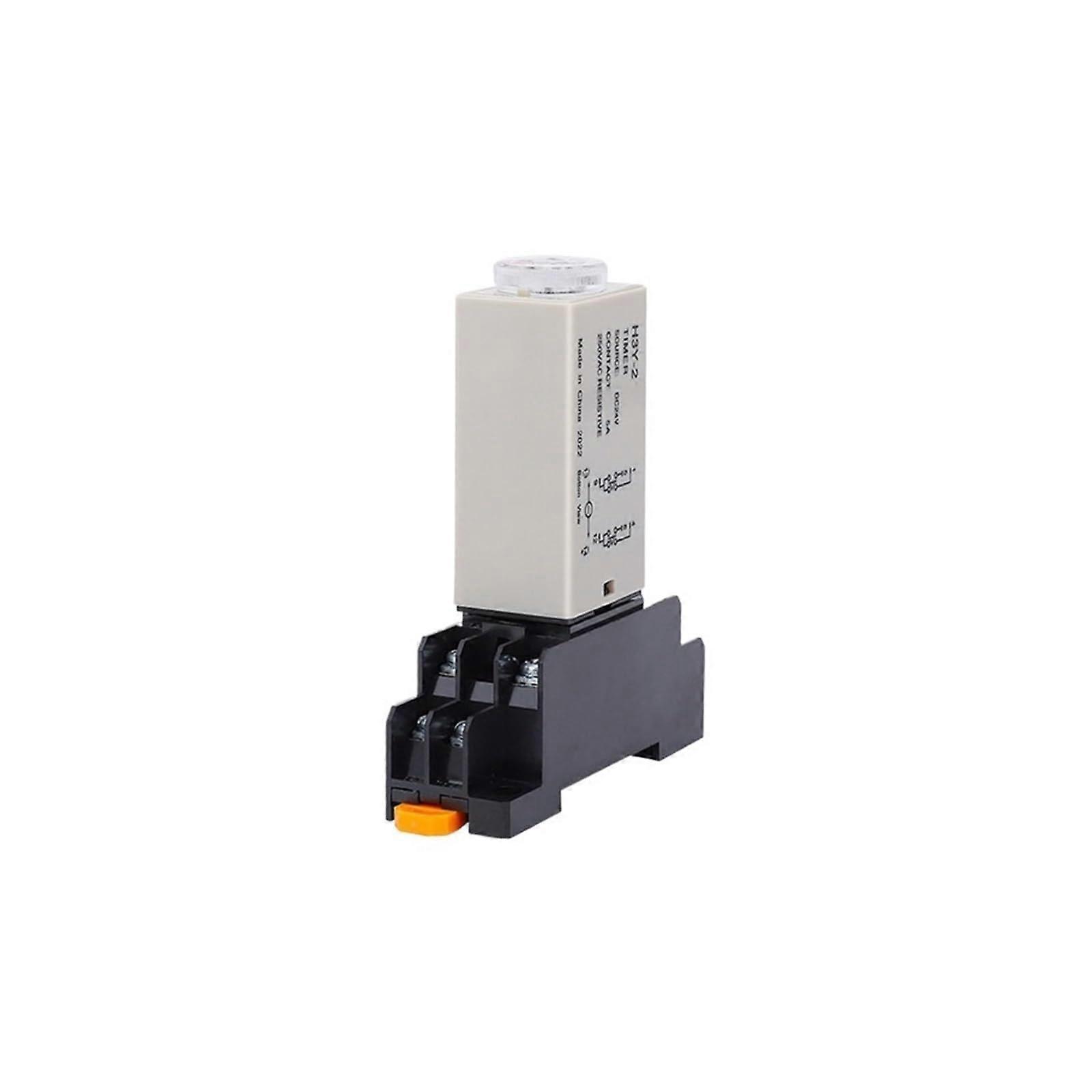 H3Y2 Time Delay Relay with Base DC24V Adjustable 030 Min for Industrial Automation