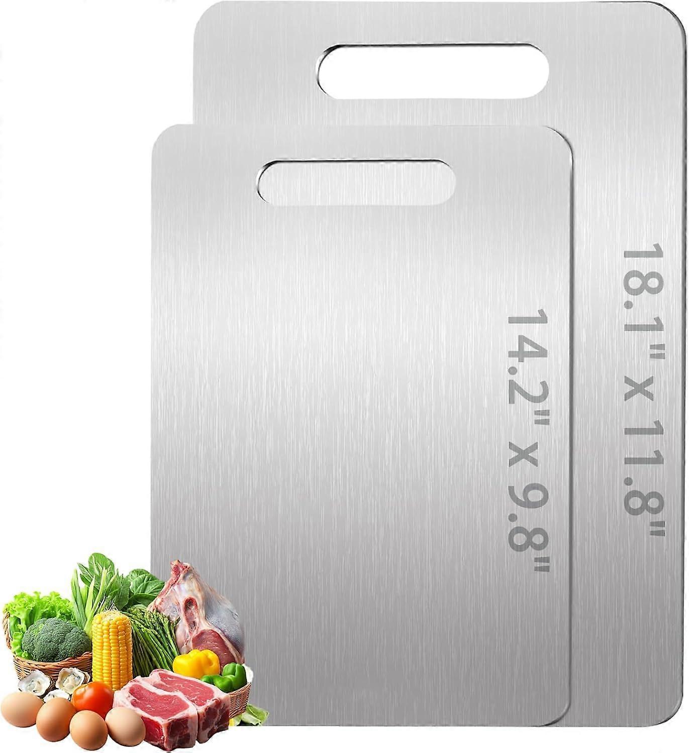 2 Pack Extra Large Titanium Cutting Board for Kitchen, DoubleSided Hygienic NonToxic Surface
