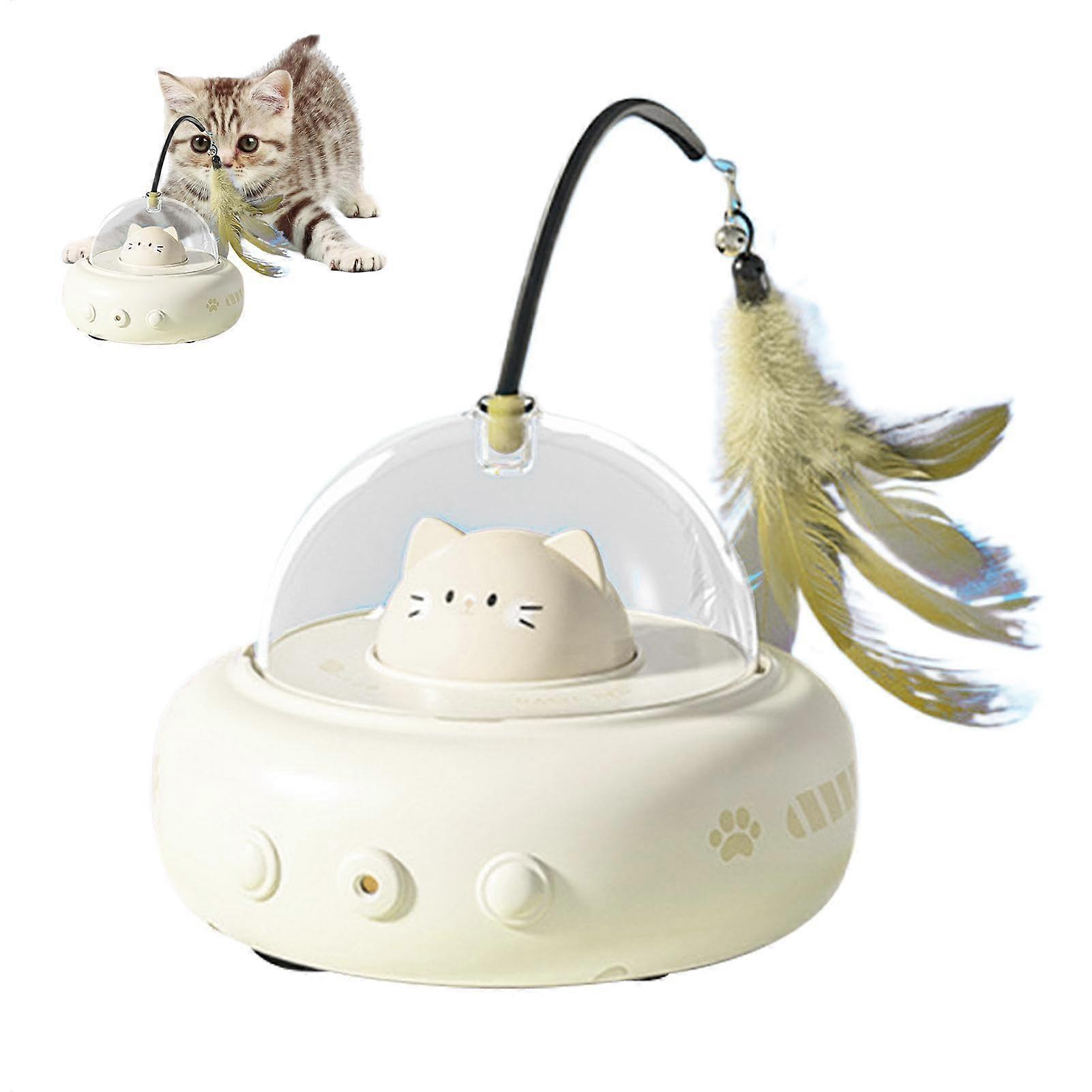 Interactive Feather Cat Toy with Adjustable Speed, Rechargeable Battery, Indoor Butterfly Chase