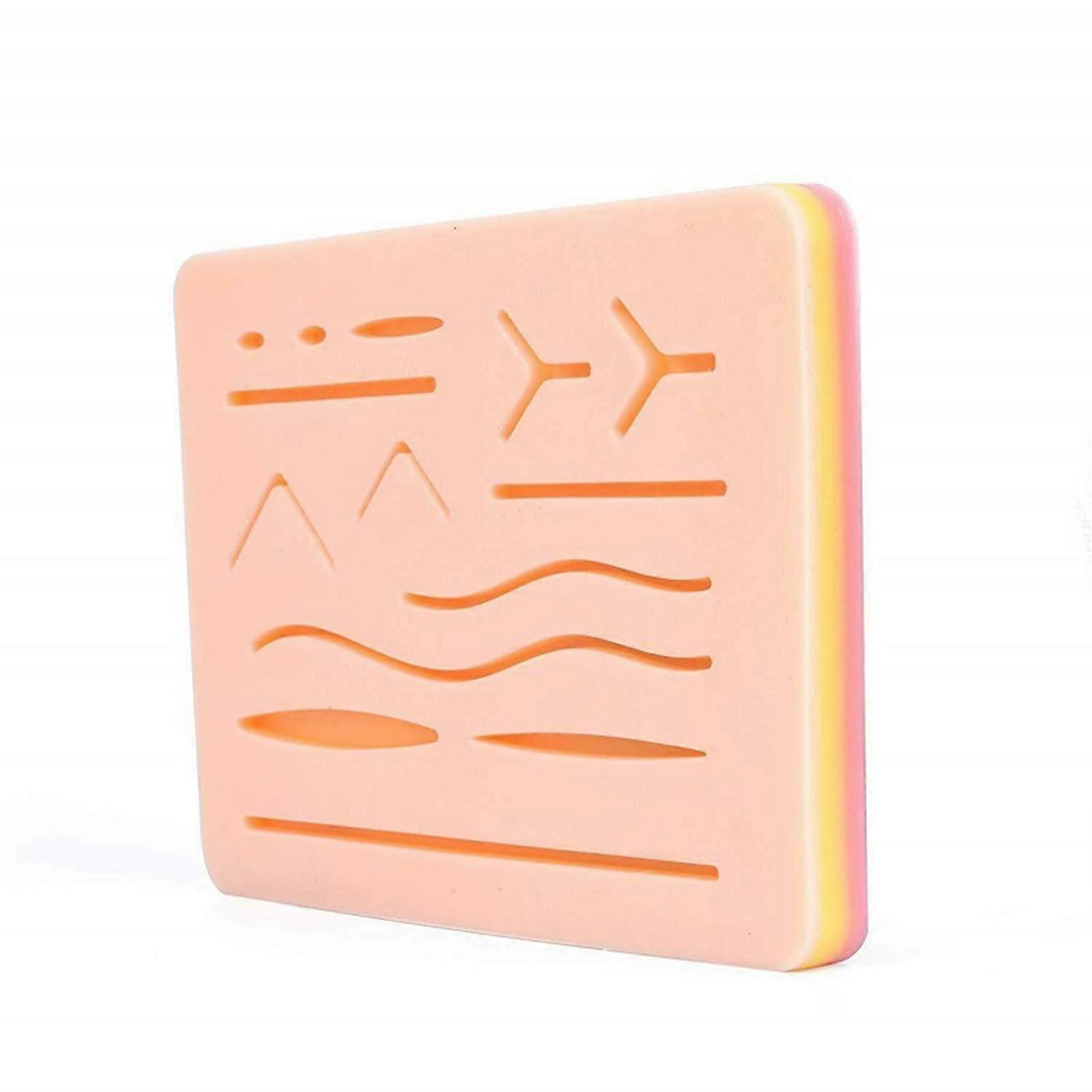 Suture Practice Pad with Realistic Skin Texture, Silicone Wound Simulation Model for Medical Training