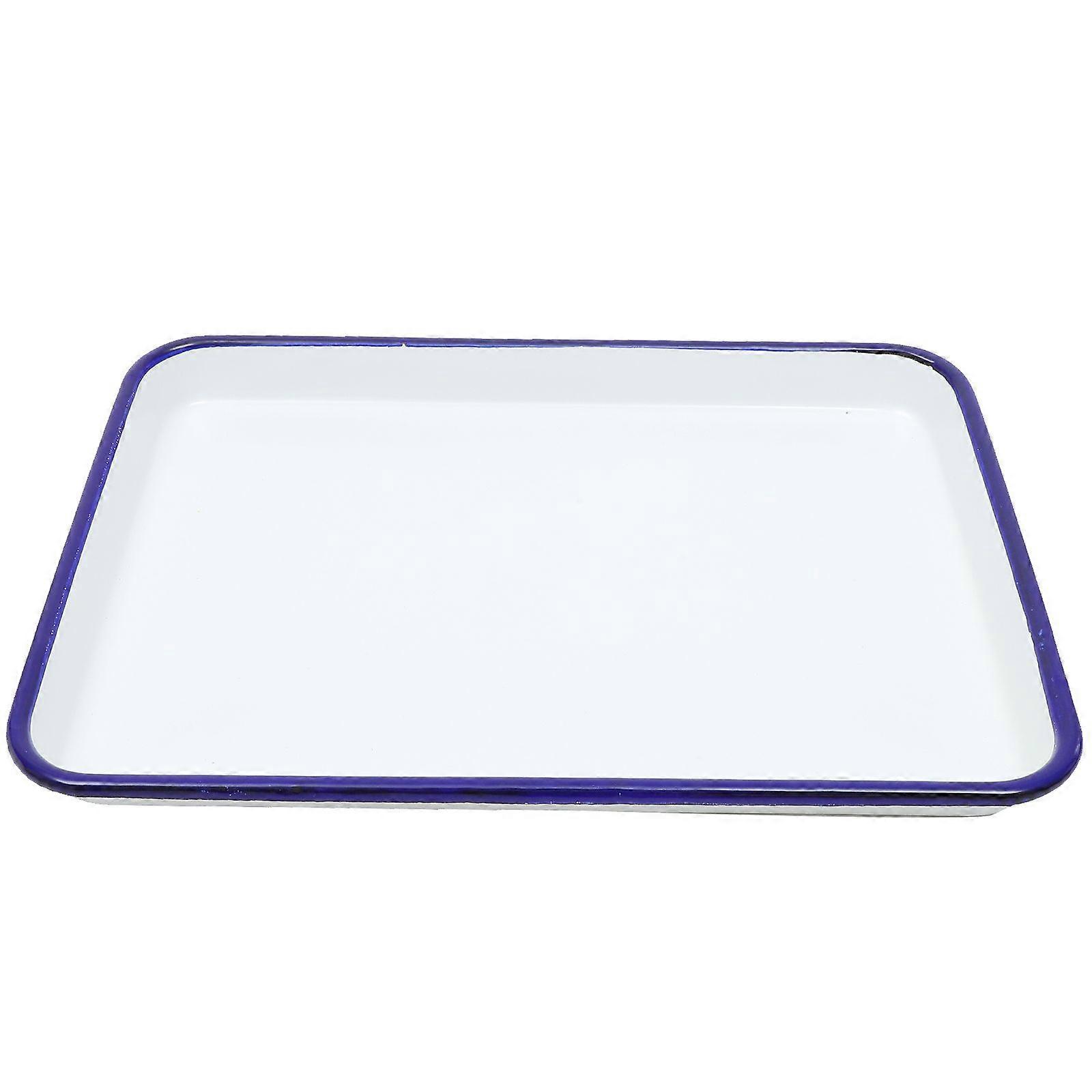 Enamel Bake Pan Enamel Baking Roasting Pan Tray Rectangular Serving Dish Pie Baking Pan