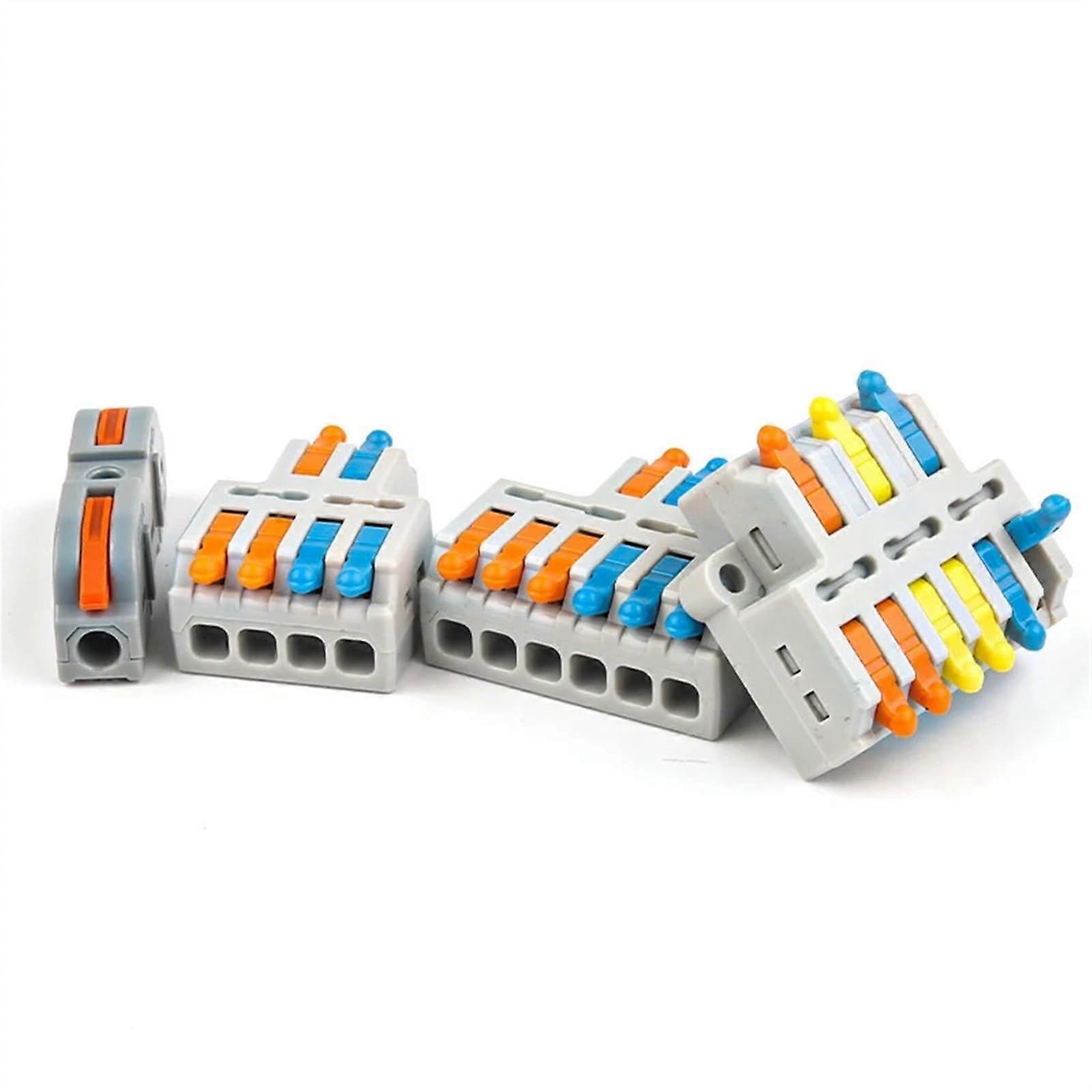 Mini Compact Electrical Terminal Block Pushin Wire Connector with Secure Spring Lock D24 10PCS