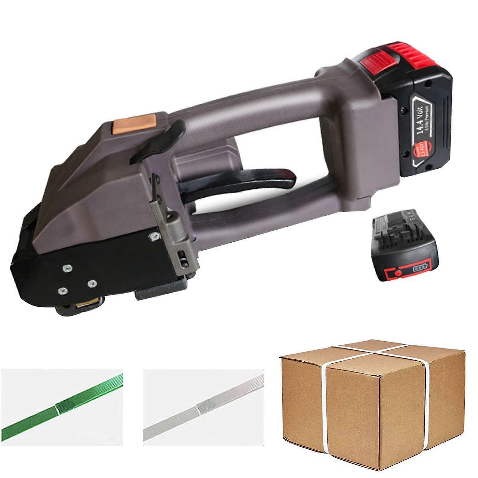 Electric Strapping Tool with 2x5000mAh Battery, Fast Automatic Welding for PET/PP Pallet Packaging