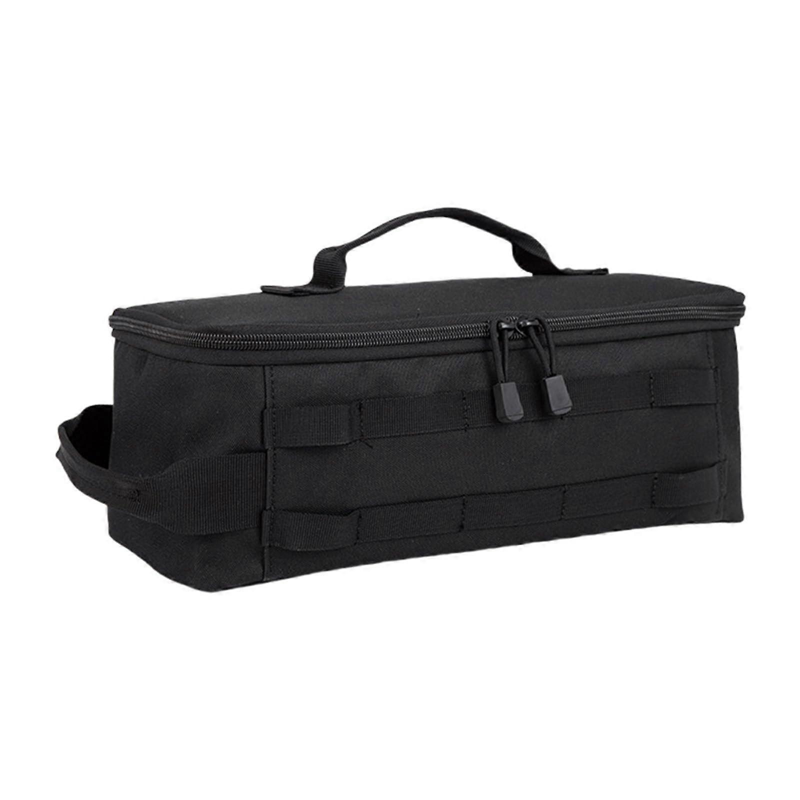 Camping Cookware Bag Large Capacity Durable Polyester Outdoor BBQ Grill Carry Bag Black