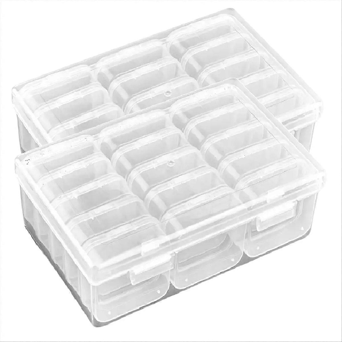 Bead Storage Box with 15 Grids and Hinged Lid