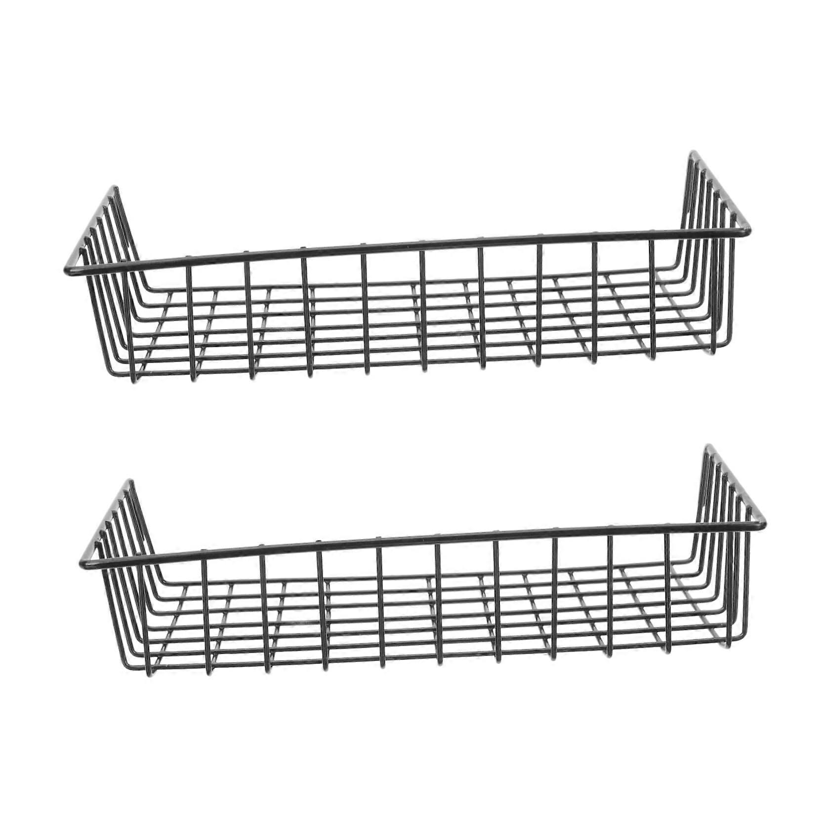 Wall Grid Storage Basket Set, RustResistant Metal Wire Hanging Baskets for Pegboard Kitchen Bathroom