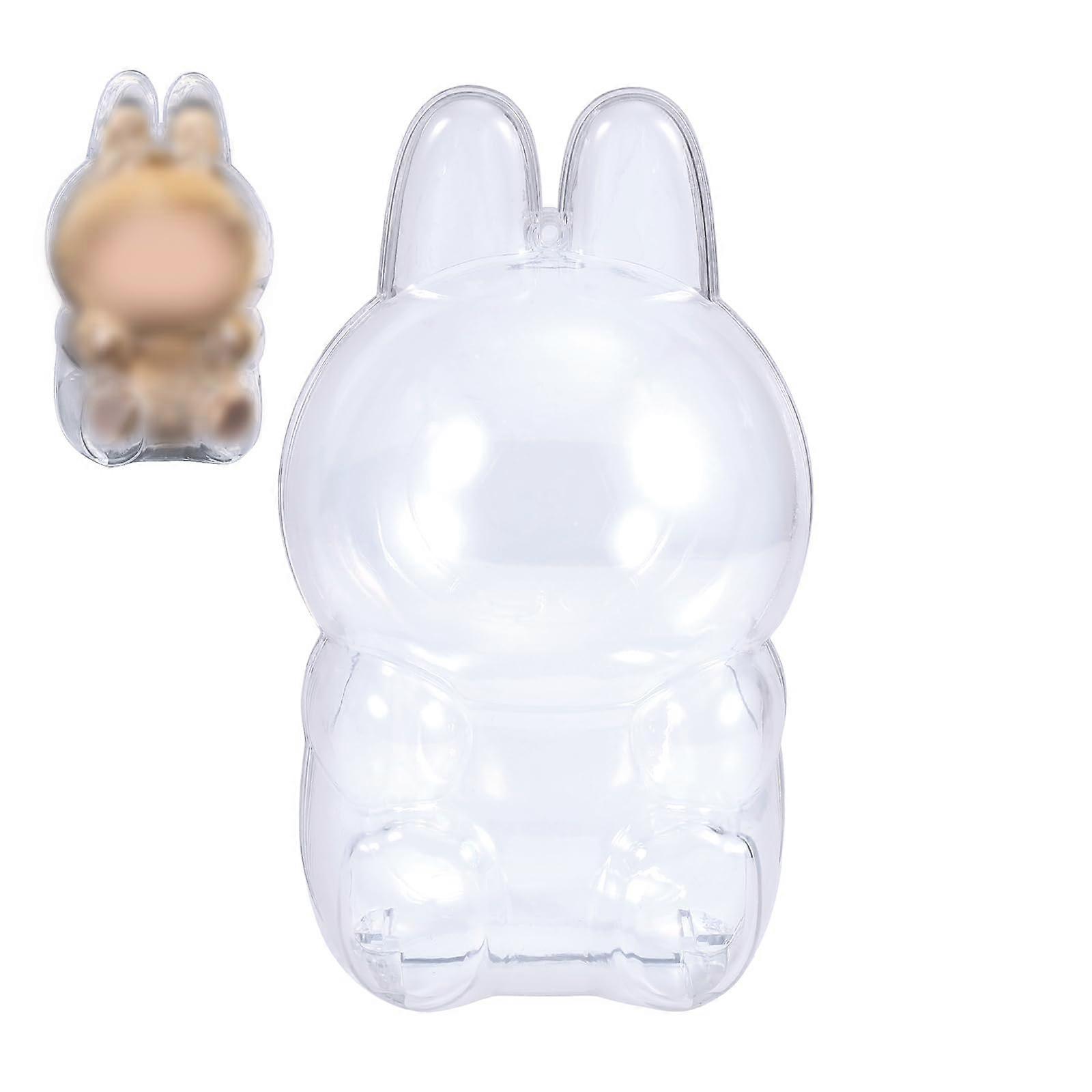 Clear Plastic Sitting Doll Display Case with Transparent Protective Cover, Dustproof and Waterproof