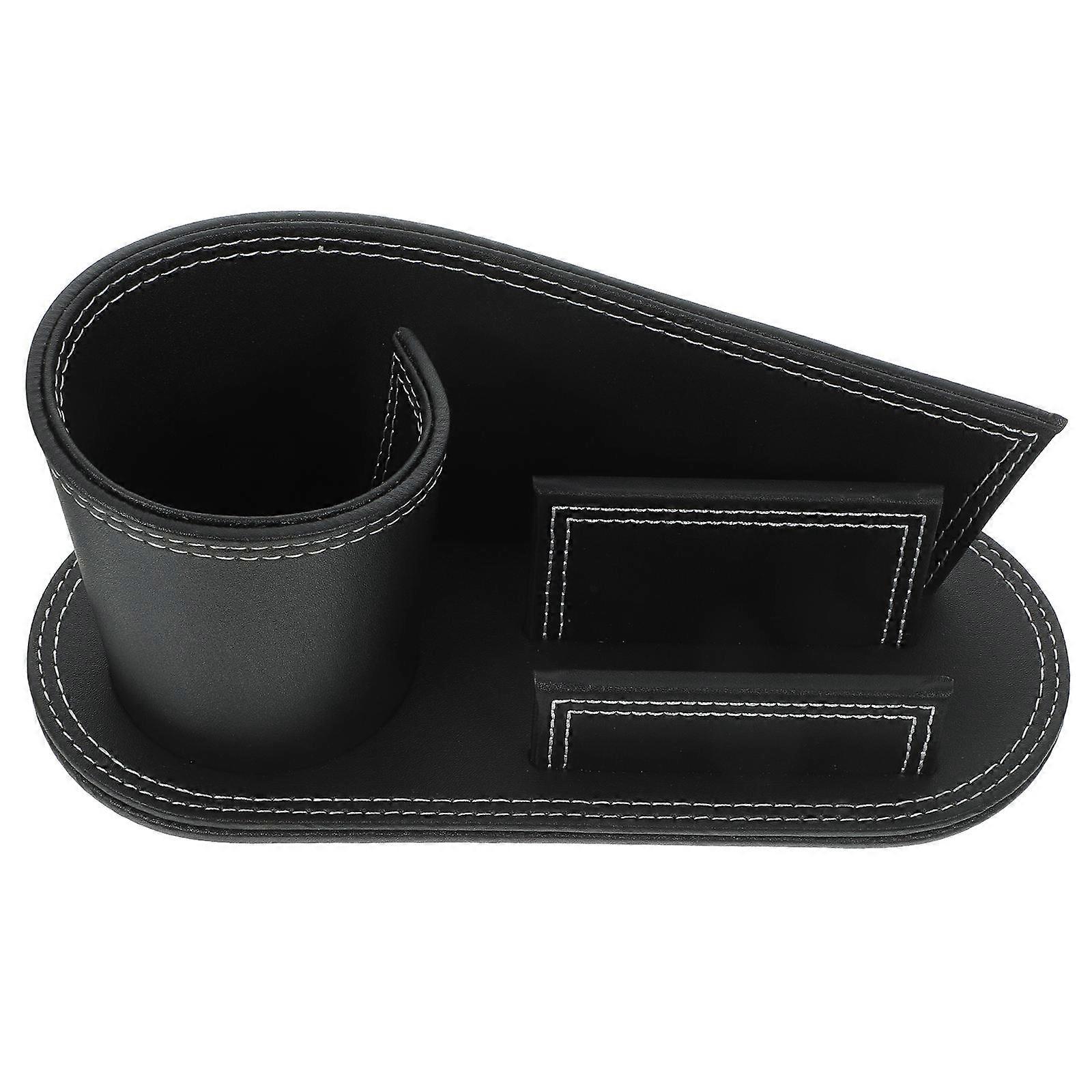 Executive Desk Accessories Pen Container Desktop Organizer Office Workers Rectangular Black 20*11*10cm Cellphone Holder 1Pack