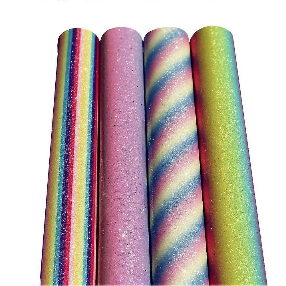Glitter Fabric Sheets For DIY Craft Projects By Handmade Crafts Material In Assorted Color Durable 4 Pcs