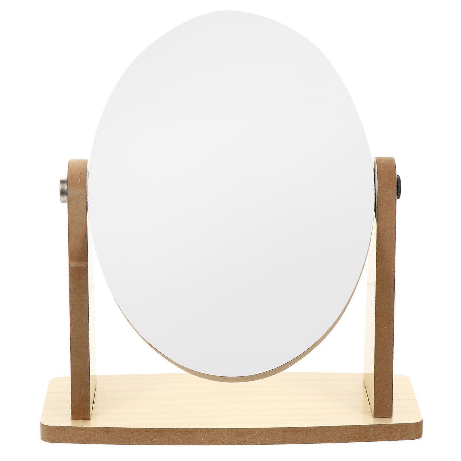 Round Rotatable Vanity Mirror for Makeup with 1Pcs Stable Bamboo Base