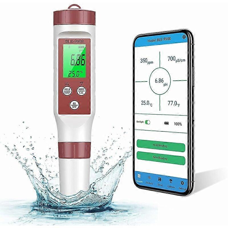 Waterproof Digital pH Tester Auto-Calibrating Horizontal Display