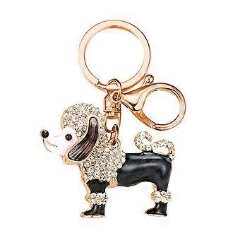 Sparkling Dog Keychain – Poodle Design with Rhinestone – for Women & Men & Collection