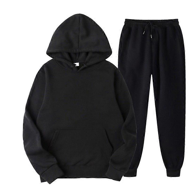 Hooded Sweatpant Set for Jogging with Drawstring Top