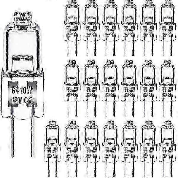 G4 halogenlamper 10W 12V - Varmhvit - 20-pakning