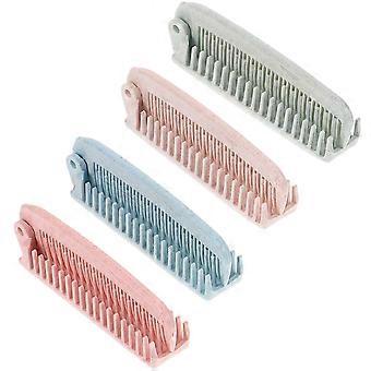 Pente dobrável portátil elástico para alisar o cabelo, ideal para uso em salões de cabeleireiro (4 unidades).