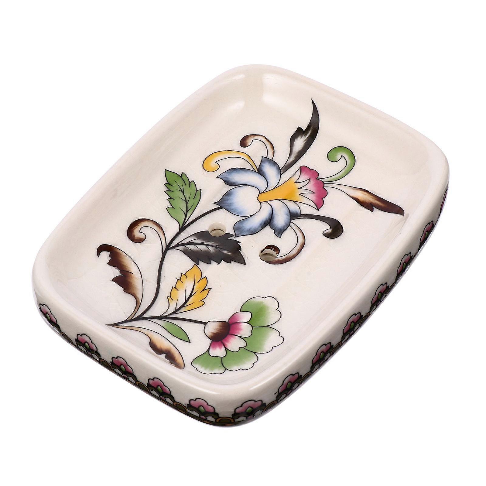 Bathroom Soap Container Ceramic Tray for Storage 2Pcs Set